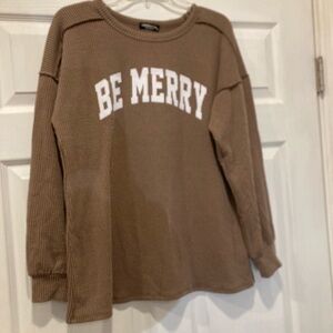 HEIMISH USA Ribbed Brown Sweater